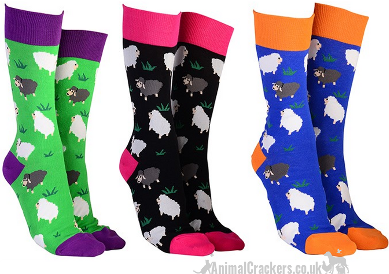 Novelty Sheep design socks from 'Sock Society' Men or Women, One Size, great Sheep lover gift stocking filler