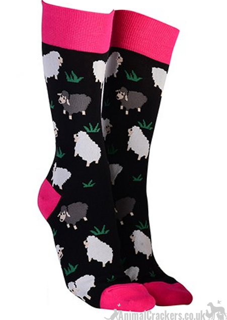 Novelty Sheep design socks from 'Sock Society' Men or Women, One Size, great Sheep lover gift stocking filler