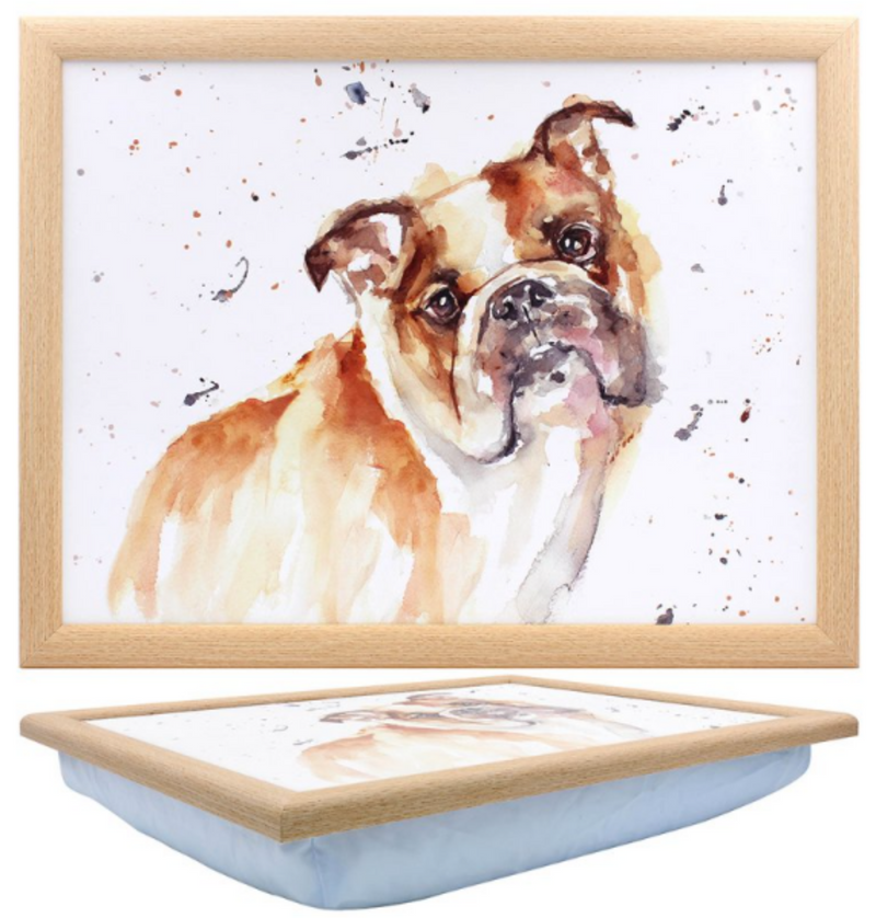 English Bulldog Laptray Leonardo Leonardo Man's Best Friend hard top padded Tray novelty Dog lover gift