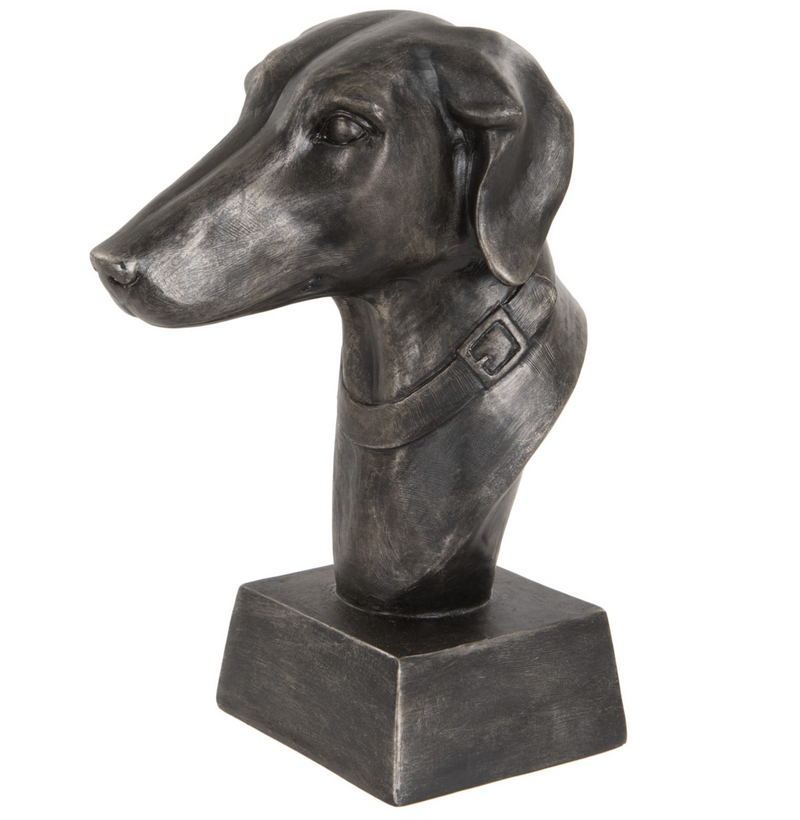 28cm bronze effect Greyhound head bust ornament, Greyhound lover collectable