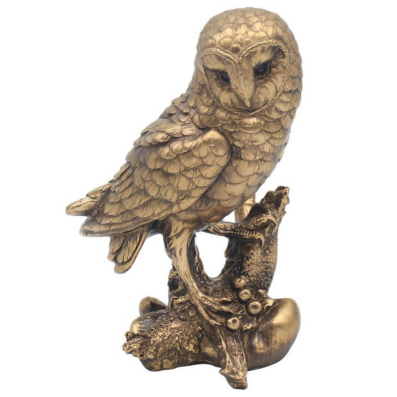 Leonardo Reflections Bronze Owl on tree branch ornament figurine, gift boxed