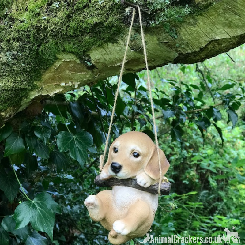 Hanging Golden Labrador puppy ornament figurine decoration, ideal Lab Dog lover gift stocking filler