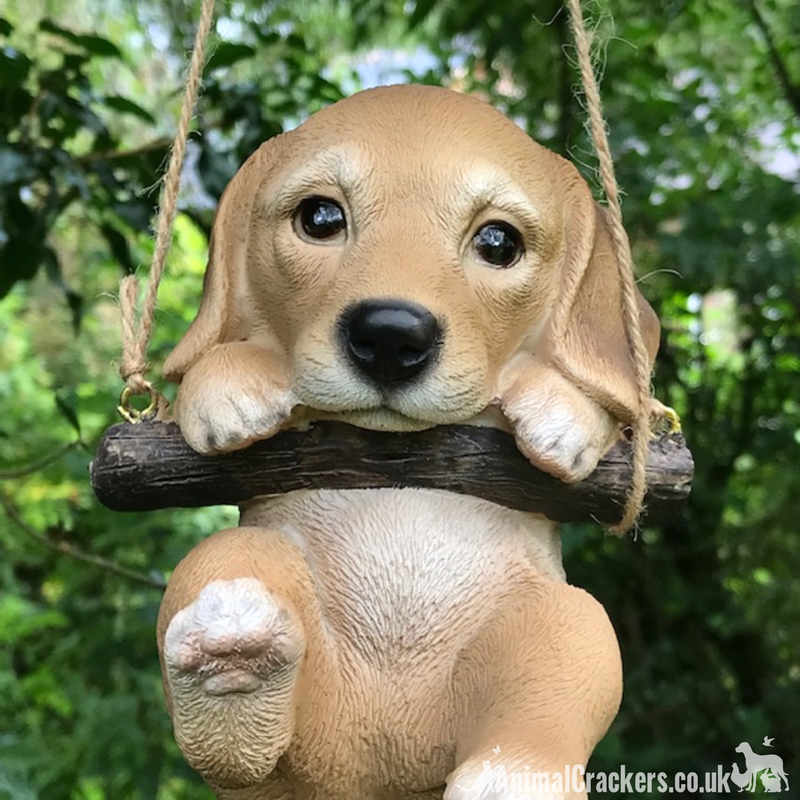 Hanging Golden Labrador puppy ornament figurine decoration, ideal Lab Dog lover gift stocking filler