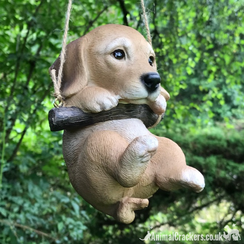 Hanging Golden Labrador puppy ornament figurine decoration, ideal Lab Dog lover gift stocking filler