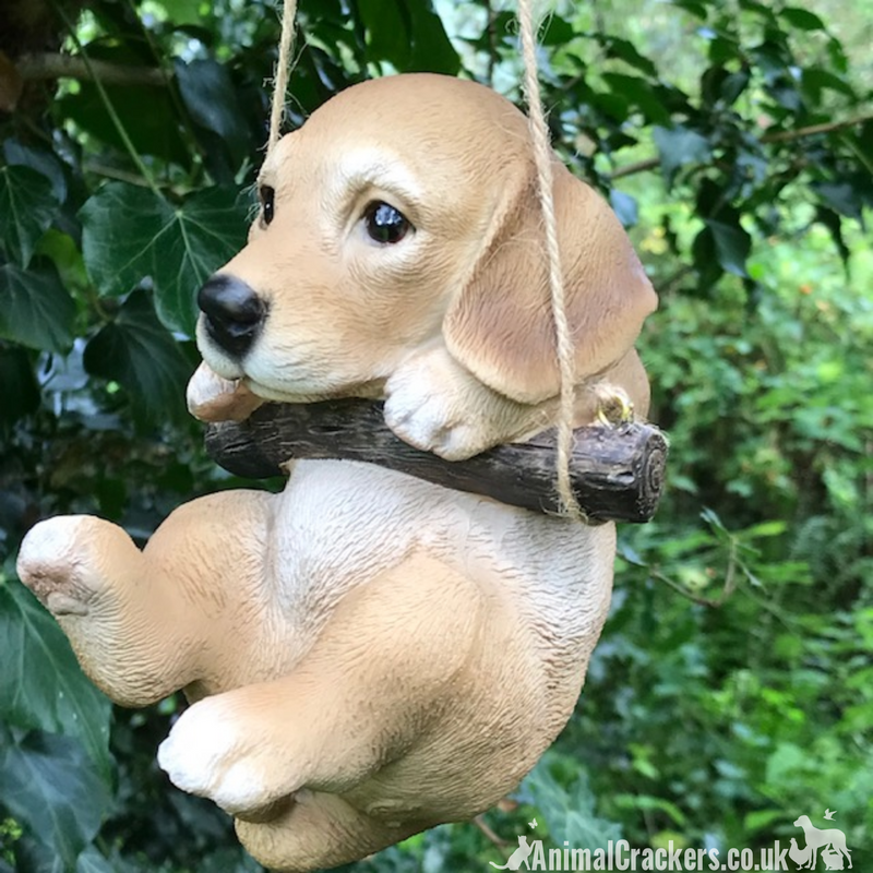 Hanging Golden Labrador puppy ornament figurine decoration, ideal Lab Dog lover gift stocking filler