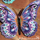 3x 16cm Pastel coloured Metal Butterflies, indoor or garden decoration