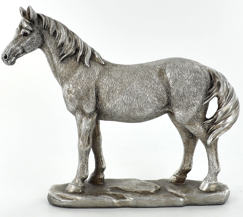 Aged silver effect Horse figurine, lovely Pony lover gift