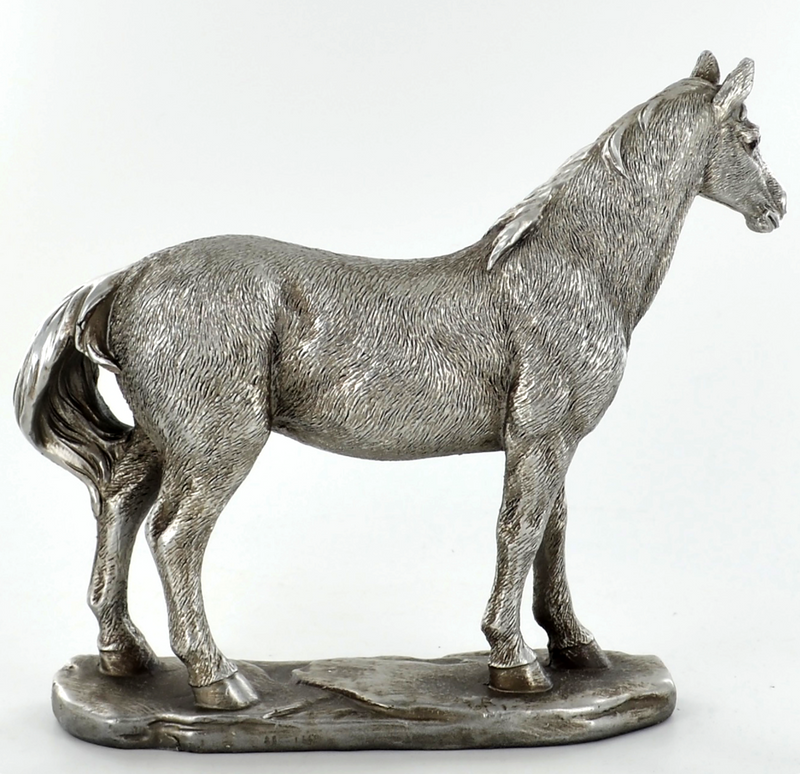 Aged silver effect Horse figurine, lovely Pony lover gift