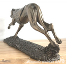 Single Racing Greyhound figurine in cold cast Bronze, fabulous ornament figurine, gift boxed