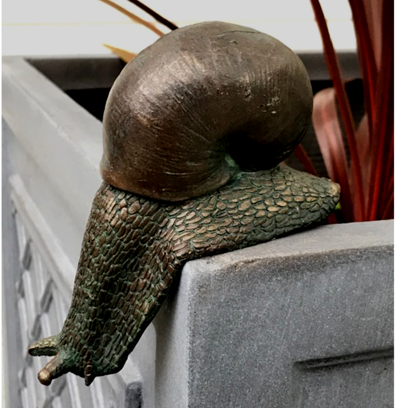 Bronze effect Snail pot hanger ornament, garden or pond decoration