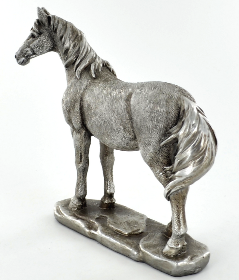 Aged silver effect Horse figurine, lovely Pony lover gift