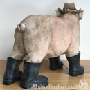 Large 30cm novelty Pig in Wellies Wellingtons ornament decoration pig lover gift
