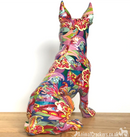 Large 32cm GROOVY ART colourful Boston Terrier French Bulldog style ornament figurine Dog lover gift