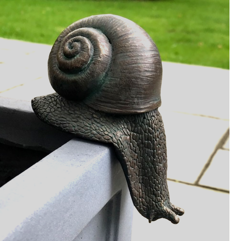 Bronze effect Snail pot hanger ornament, garden or pond decoration