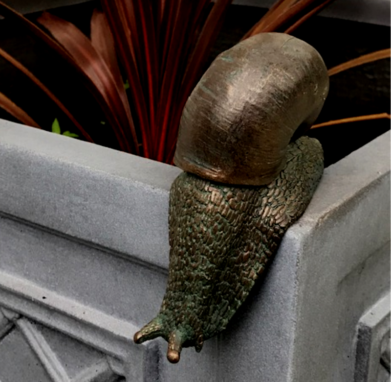 Bronze effect Snail pot hanger ornament, garden or pond decoration