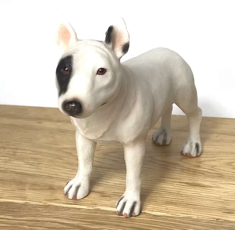 Lifelike Bull Terrier ornament figurine by Leonardo, in quality green gift box