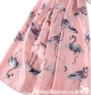 PURE SILK Flamingo scarf headscarf neckerchief in Pink or Black
