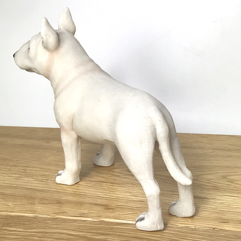 Lifelike Bull Terrier ornament figurine by Leonardo, in quality green gift box