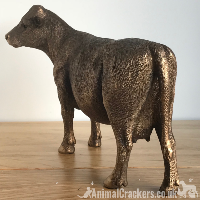Cow ornament figurine quality Leonardo Bronzed range, dairy farmer gift, boxed