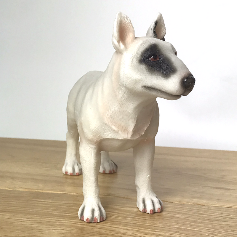 Lifelike Bull Terrier ornament figurine by Leonardo, in quality green gift box