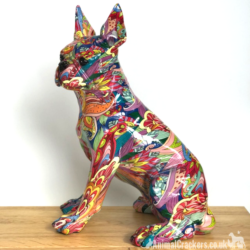 Statue Drimmer - Statuette chien bouledogue en céramique Zoya blanc et Statue Drimmer - Statuette chien bouledogue en céramique Zoya blanc et