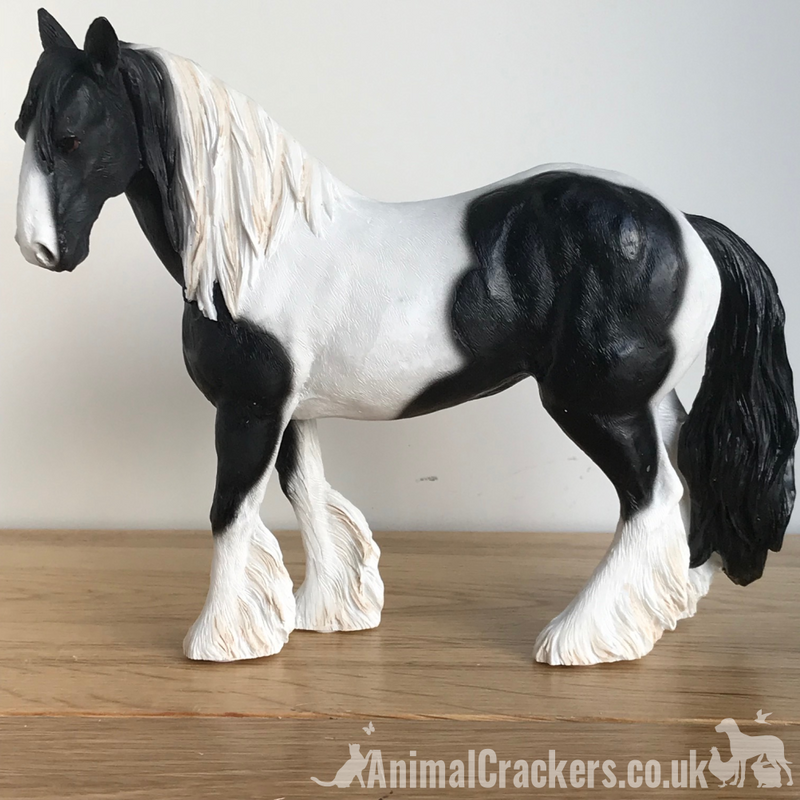 Piebald Black & White Cob ornament Leonardo coloured horse pony lover gift boxed