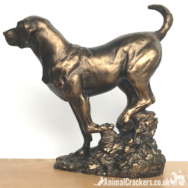 Large 22cm heavy Bronze effect Labrador sculpture, quality ornament designed by David Geenty