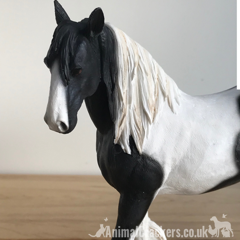 Piebald Black & White Cob ornament Leonardo coloured horse pony lover gift boxed