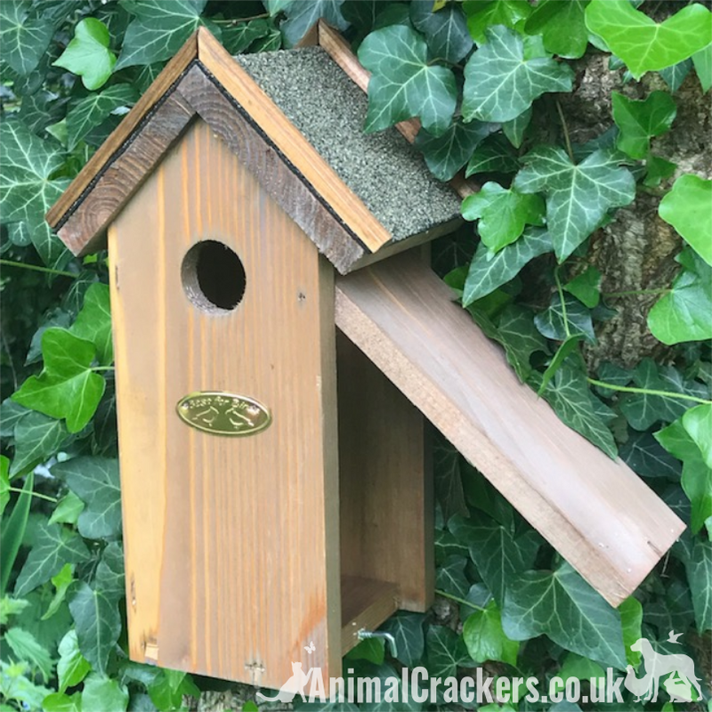 Chunky Bitumen Roof Bird house nest box for Blue Tit other small garden birds