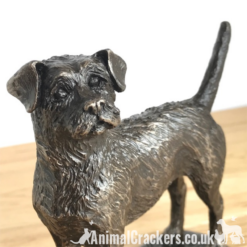 Bronze Border Terrier ornament figurine by Harriet Glen, quality dog lover gift