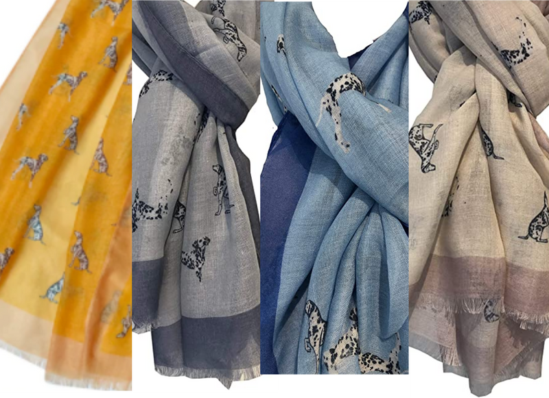 Ladies lightweight Dalmatian design Scarf Sarong in choice of colours, great Dog lover gift and stocking filler!