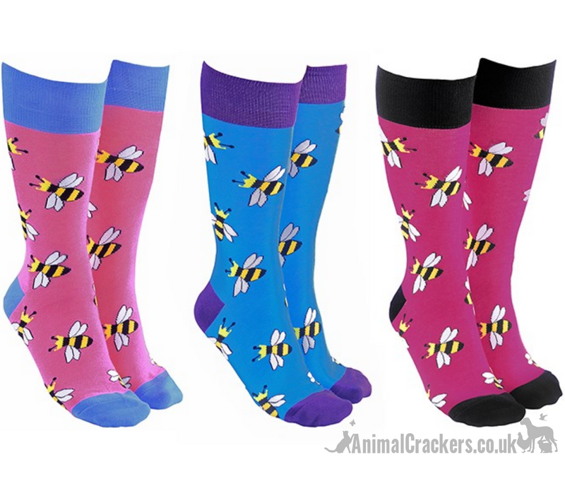 Quality cotton mix BEE design socks, Women Men Unisex, One Size, novelty Bee lover gift or stocking filler