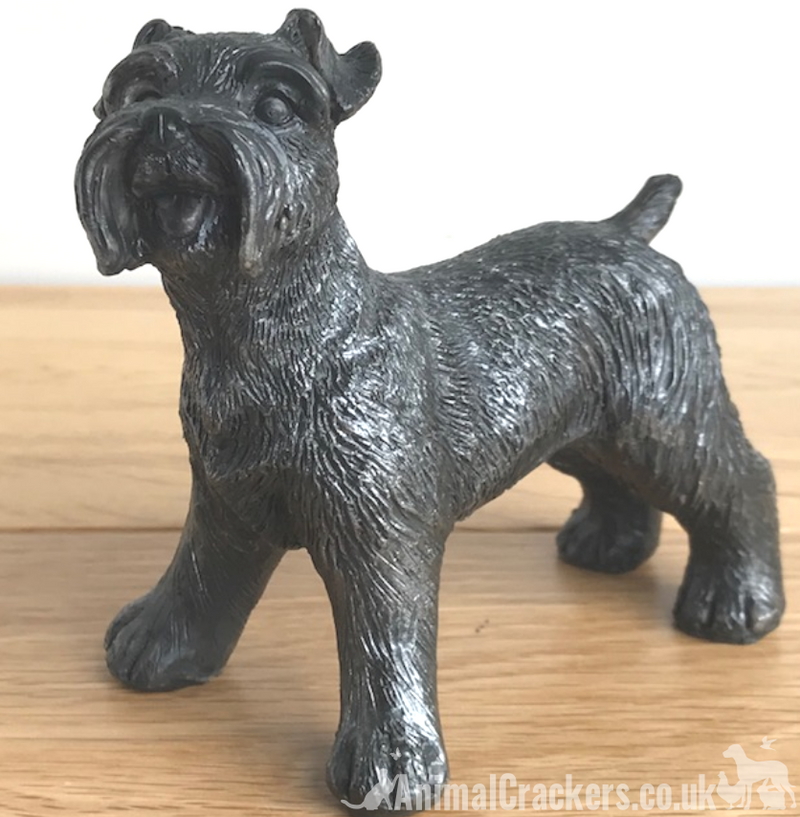 Silver effect Schnauzer Ornament Sculpture Figurine Decoration dog lover gift