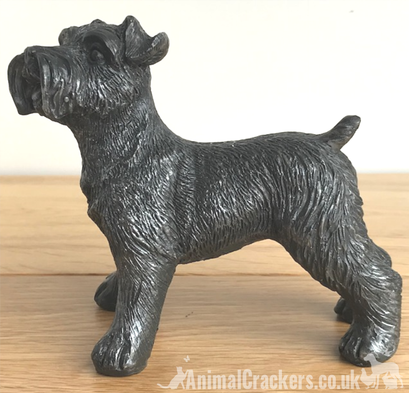 Silver effect Schnauzer Ornament Sculpture Figurine Decoration dog lover gift