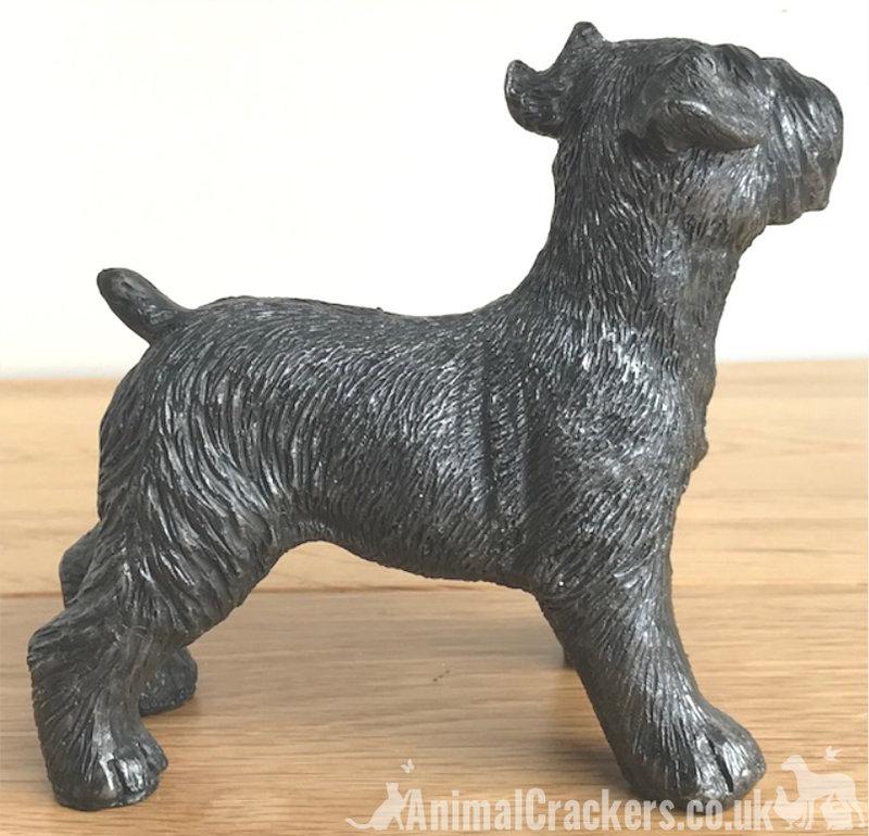 Silver effect Schnauzer Ornament Sculpture Figurine Decoration dog lover gift