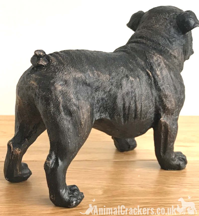 20cm bronze effect English Bulldog ornament figurine Bull Dog lover gift, boxed