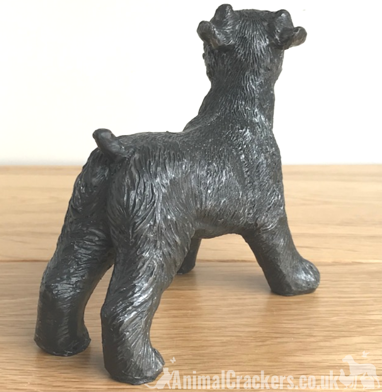Silver effect Schnauzer Ornament Sculpture Figurine Decoration dog lover gift