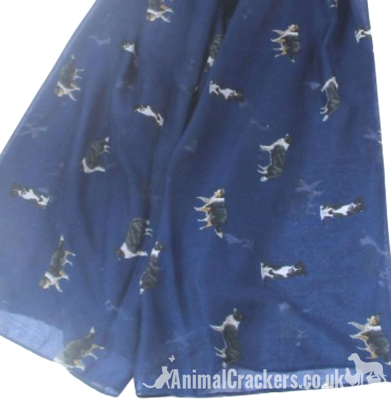 Border Collie design ladies Scarf Sarong, quality cotton mix fabric, great Sheepdog lover gift
