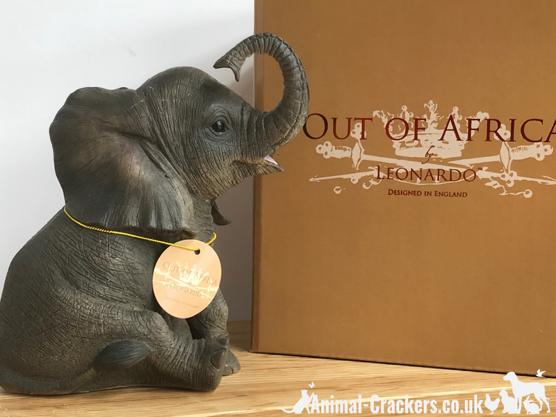 Sitting Elephant Calf ornament figurine Leonardo range elephant lover gift boxed