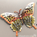 Set of 3 bright 16cm Metal Butterflies in Orange, Purple & Blue