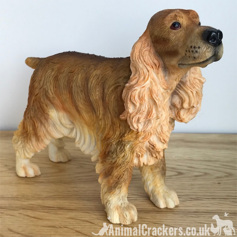 Golden Brown Cocker Spaniel ornament sculpture figurine Leonardo, dog lover Gift, boxed