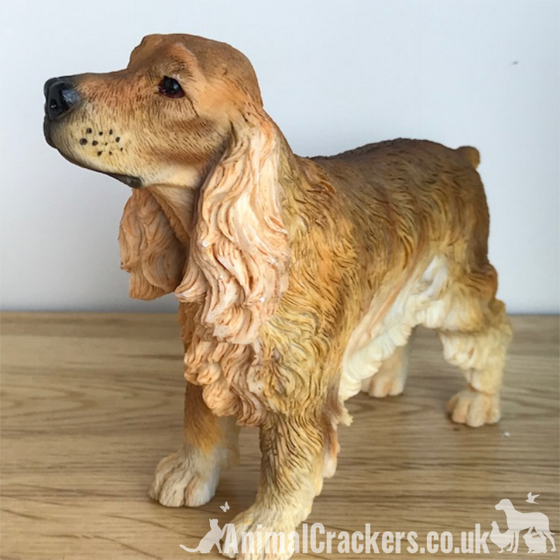 Golden Brown Cocker Spaniel ornament sculpture figurine Leonardo, dog lover Gift, boxed