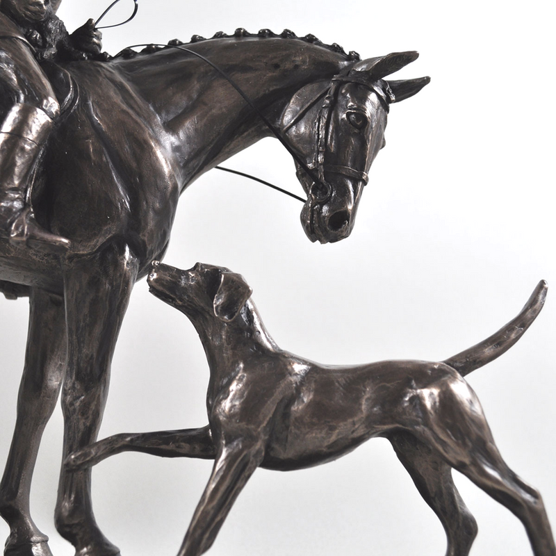 'Country Companions' By Harriet Glen fabulous cold cast bronze Horse and Dogs figurine sculpture