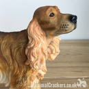 Golden Brown Cocker Spaniel ornament sculpture figurine Leonardo, dog lover Gift, boxed