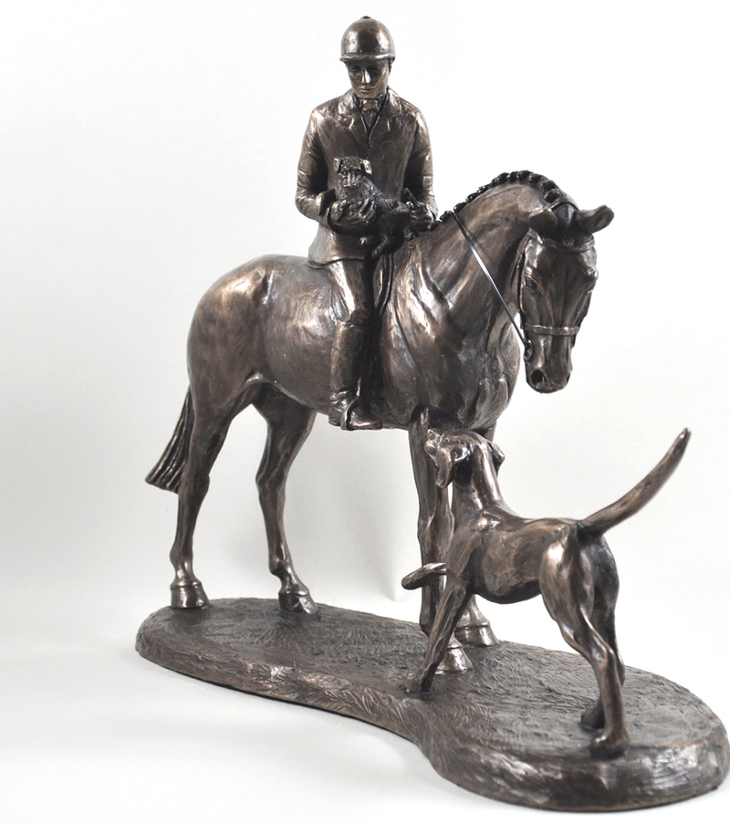 'Country Companions' By Harriet Glen fabulous cold cast bronze Horse and Dogs figurine sculpture