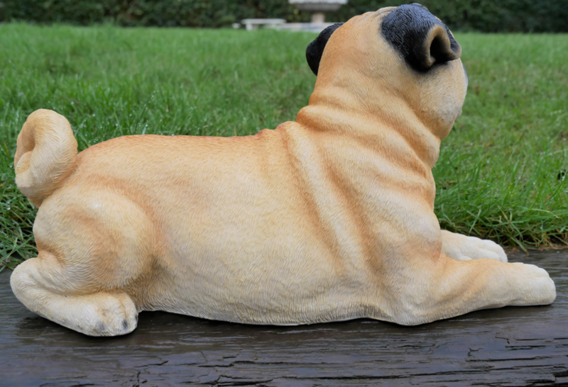 Realistic laying Pug indoor or garden ornament