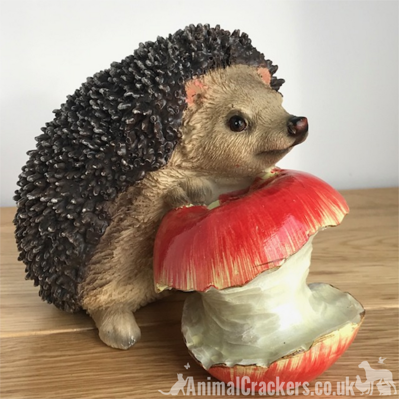 Cute Hedgehog Eating a Red Apple ornament home decoration hedgehog lover gift