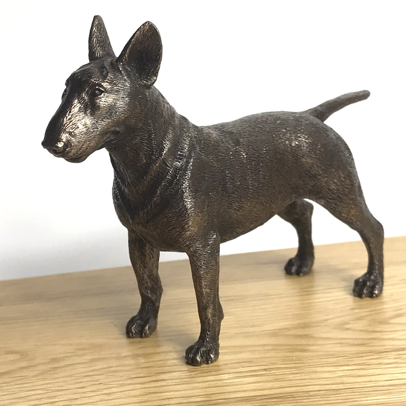 Cold cast bronze English Bull Terrier sculpture ornament, lovely quality Dog lover gift