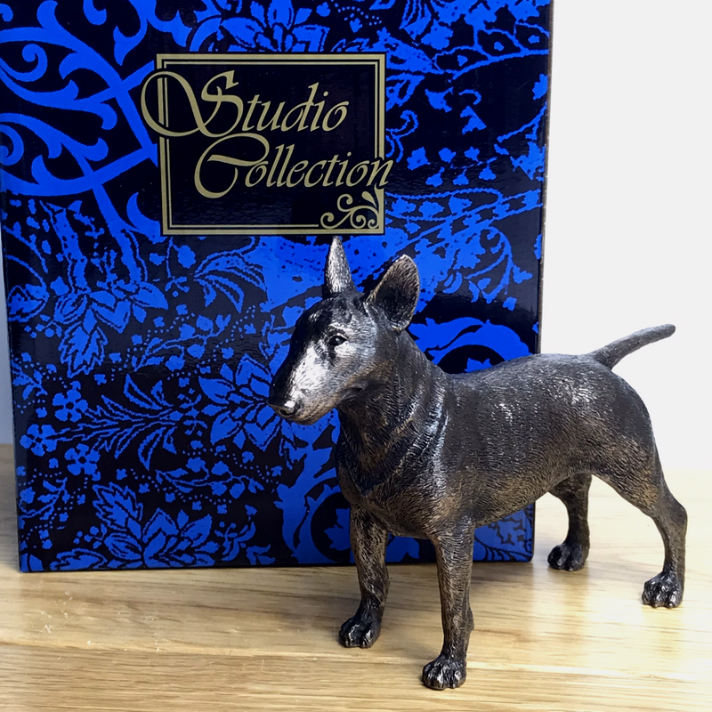 Cold cast bronze English Bull Terrier sculpture ornament lovely quality Dog lover gift
