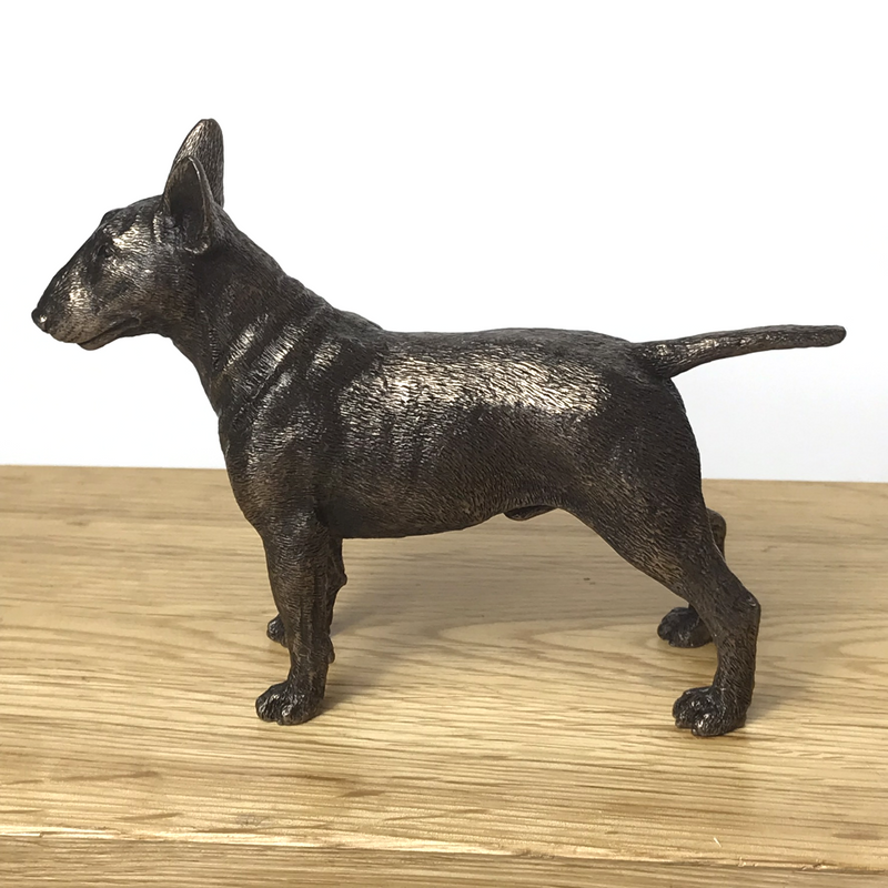 Cold cast bronze English Bull Terrier sculpture ornament, lovely quality Dog lover gift